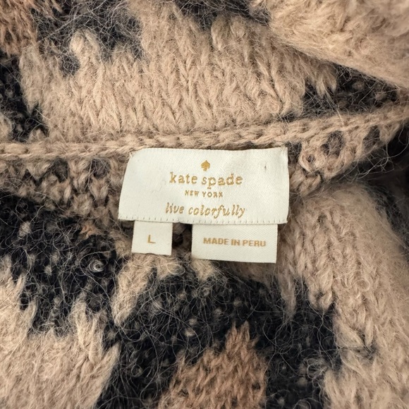 Kate Spade - Leopard Print Chunky Alpaca/Wool Sweater Sz L - Picture 6 of 7